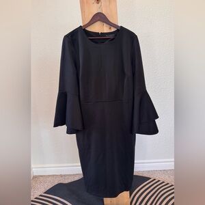 Eloquii Black Long Sleeve Dress with Bell Sleeves